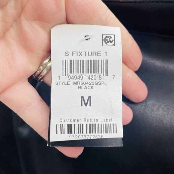 And Now This Womens Size Medium Faux Leather Mini Skirt with Slit in Black 2720 - Picture 6 of 9